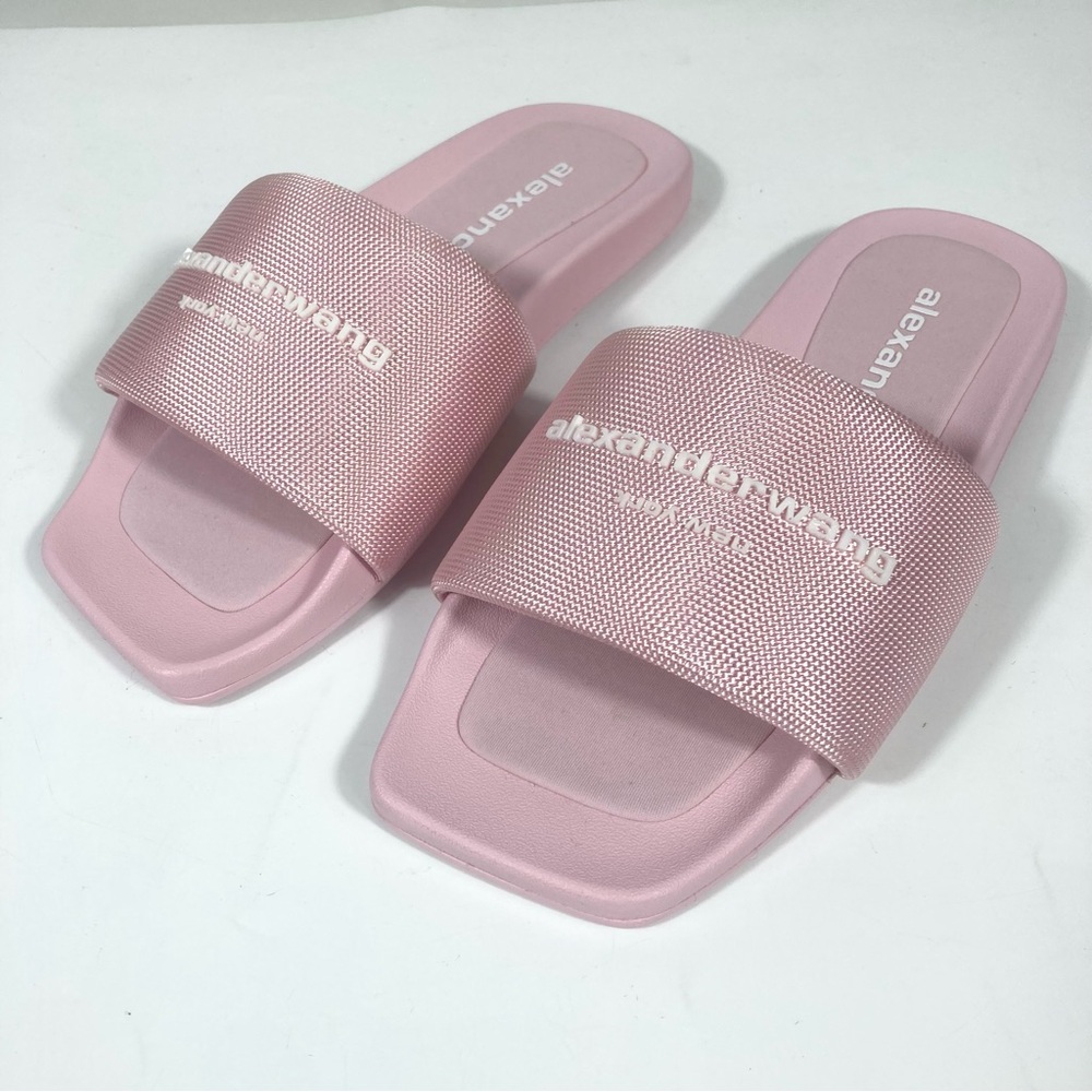 *SOLD* Alexander Wang Logo Pool Slides Light Pink EU 36 37 39 NEW - Picture 5 of 16